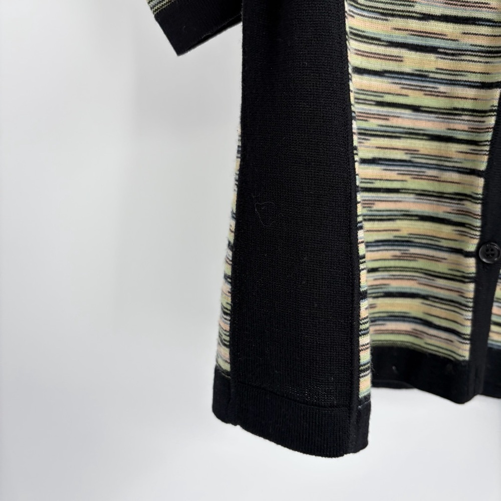 M Missoni cropped cardigan multi stripe black trim wool blend sweater size 10 - Picture 3 of 14